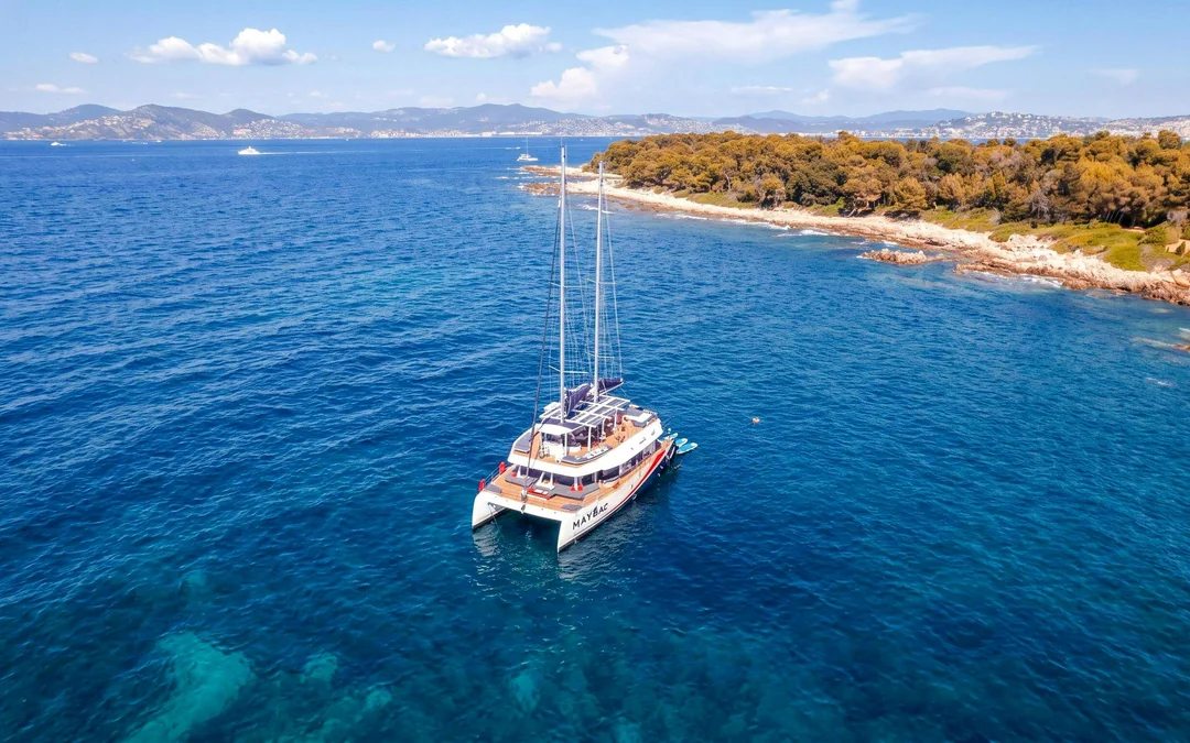 From Marina Bay of Angels: Catamaran Cruise to Lérins Island with Snorkeling Image 1