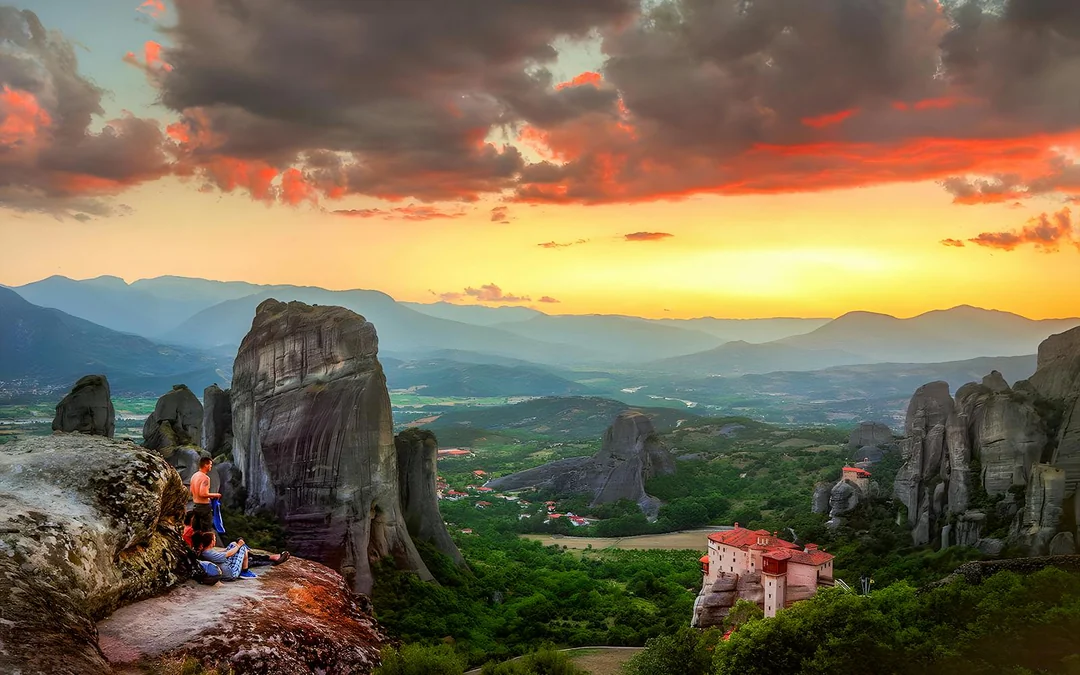 From Meteora: Guided Sunset Tour with Monasteries and Caves Visit Image 1