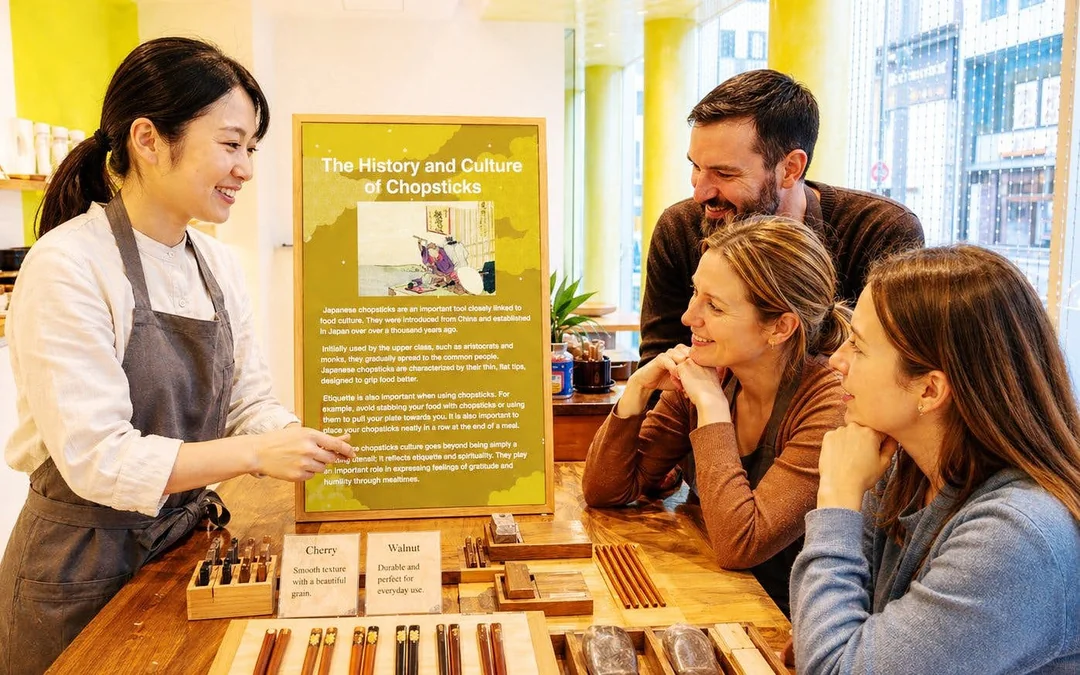 Ginza Chopstick-Making Workshop: Craft Your Own from 5 Types of Japanese Woods Image 2