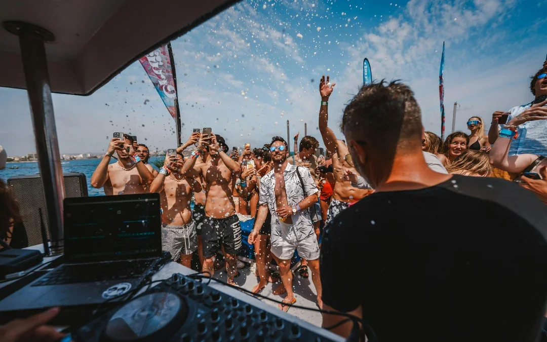 Ibiza Catamaran Boat Party with DJ Open Bar and Swim Stop Image 2