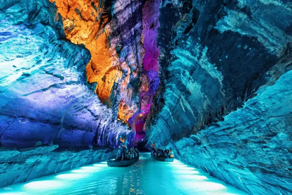 Lianzhou Underground River, a 5A scenic area in Guangdong, offers admission to a karst cave and underground river tour, including a guided boat trip.
