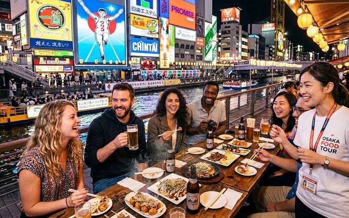 Osaka: Guided Food Tour with 12 Dishes and 2 drinks Image 2