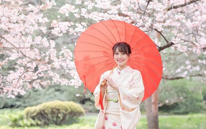 Premium Silk Kimono Rental and Dressing at Shinjuku Gyoen National Garden Image 10