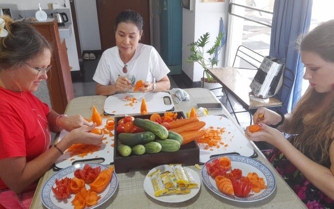 Thai Fruit and Vegetable Carving Class with Master Carver Wan Hertz in Penthouse Studio Image 2