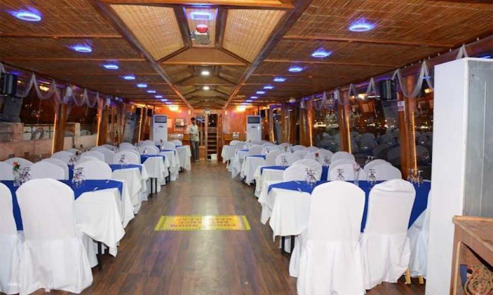 Traditional wooden dhow boat dinner cruise in Dubai Marina