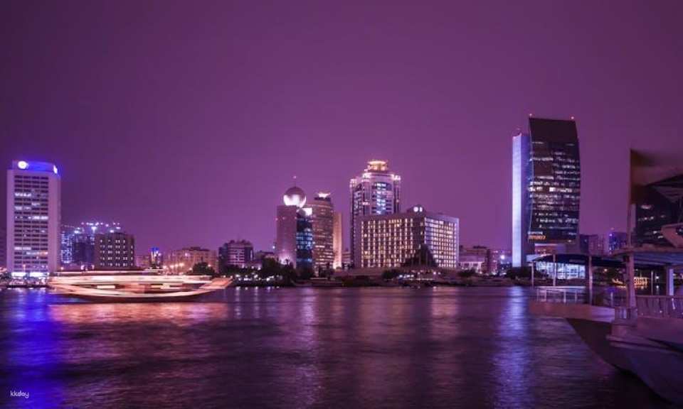 Traditional wooden dhow boat dinner cruise in Dubai Marina