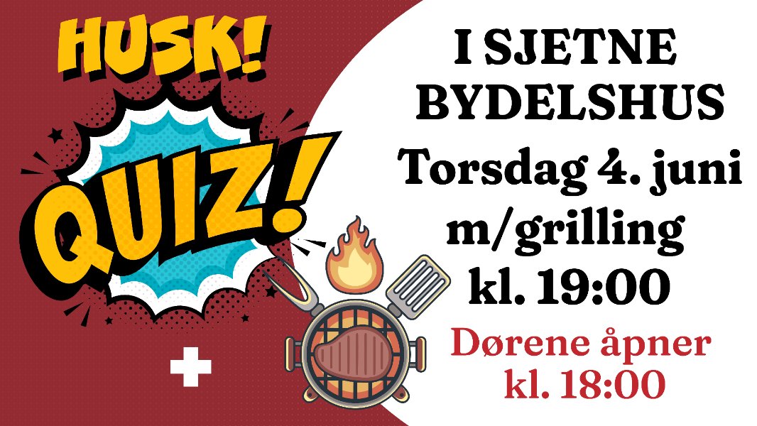 Quiz i Sjetne Bydelshus m/ grilling - 4. Juni 2026