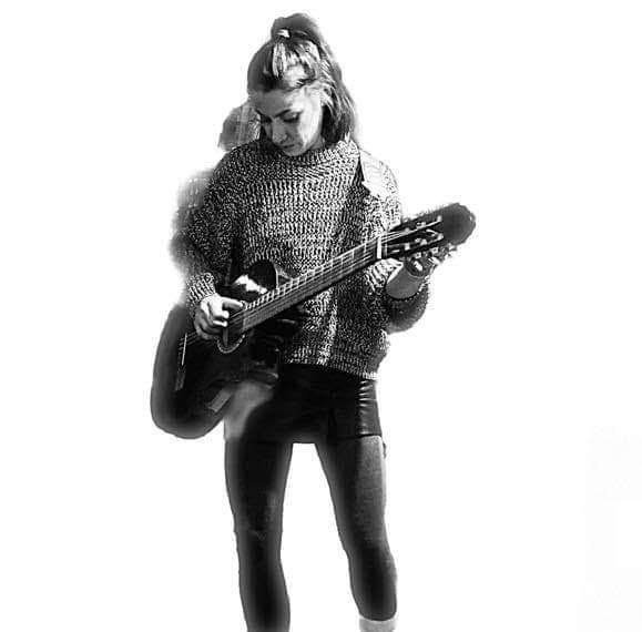 May be a black-and-white image of guitar