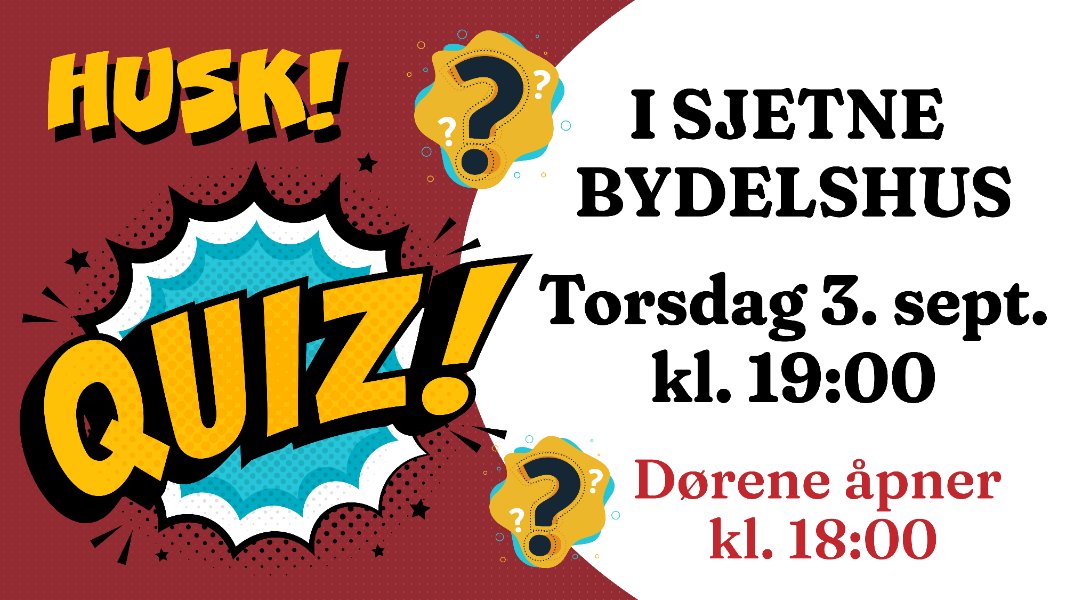 Quiz i Sjetne Bydelshus - 3. September 2026