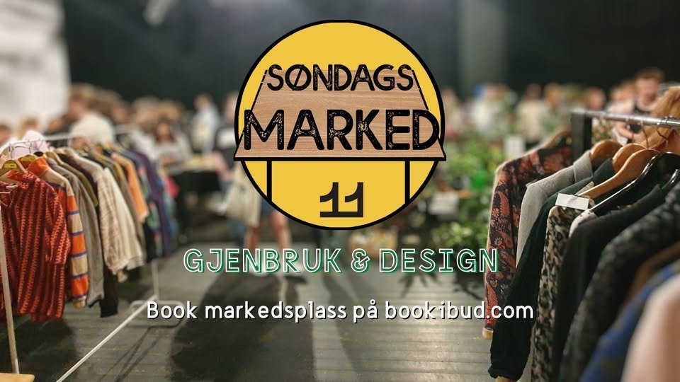 May be an image of text that says 'SONDAGS MARKED 피 GJENBRUK GJENBRUK&DESIGI & DESIGN Book markedsplass pả book bookibud.com'