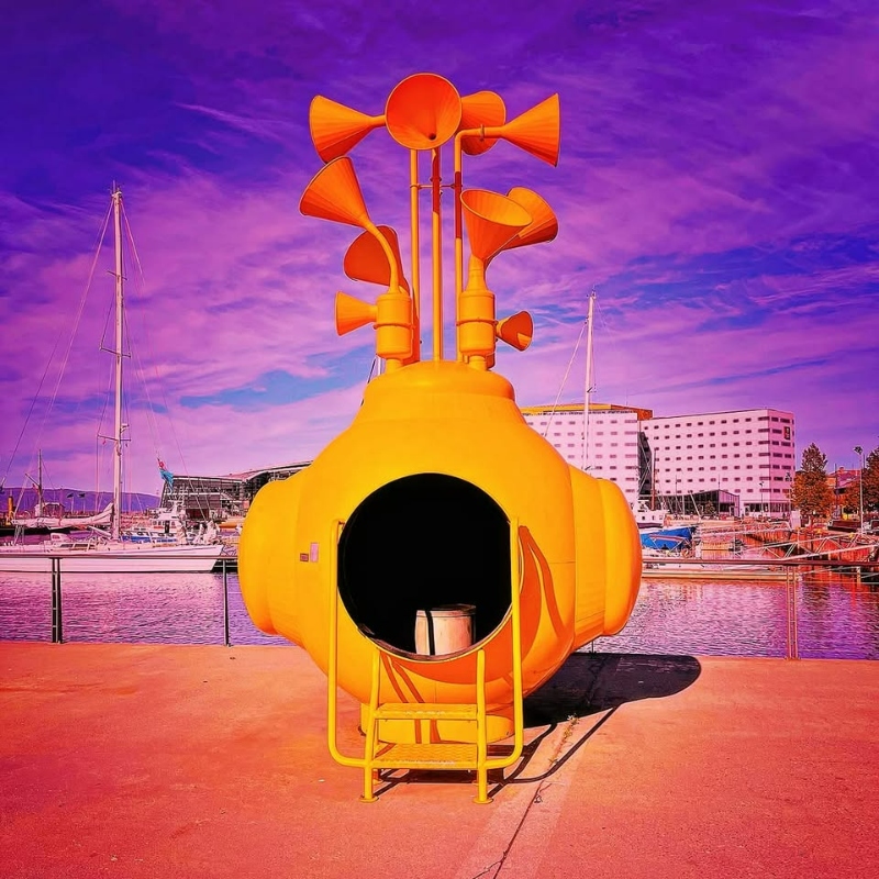 May be an image of submarine