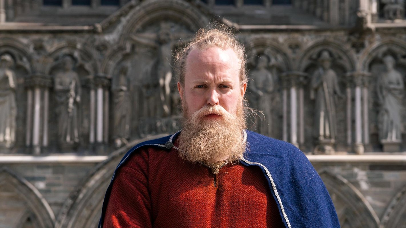 Skuespilleren som spiller Olav den hellige. Foto