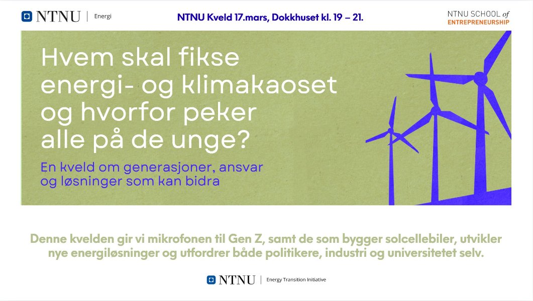 Plakat med tekst og vindmøller på 