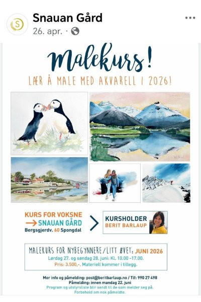 Akvarellkurs Snauan Gård