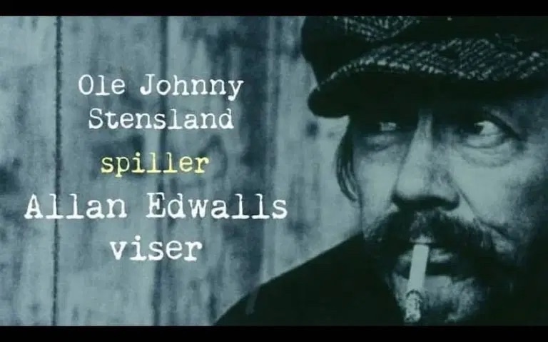 May be an image of text that says 'Ole Johnny Stensland spiller Allan Edwalls viser'