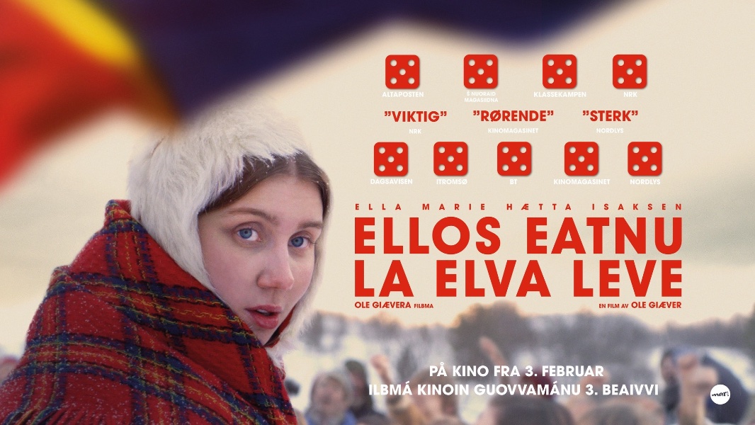May be an image of one or more people and text that says "ALTAPOSTEN "VIKTIG" KLASSEKAMPEN INRK лoлeHи AGASIORA "RORENDE" KINOMAGASINET NRK NRK "STERK" NORDLYS DAGSA DAGSAVISEN TROMSO KINOMAGASINET NORDLYS ELLA MARIE HATTA ISAKSEN ELLOS Et LA ELVA LEVE OLE GLAVERA ENFILMAV OLE GLEVER PẢ KINO FRA 3. FEBRUAR ILBMÁ KINOIN GUOVVAMANU 3. BEAIVVI พคน"