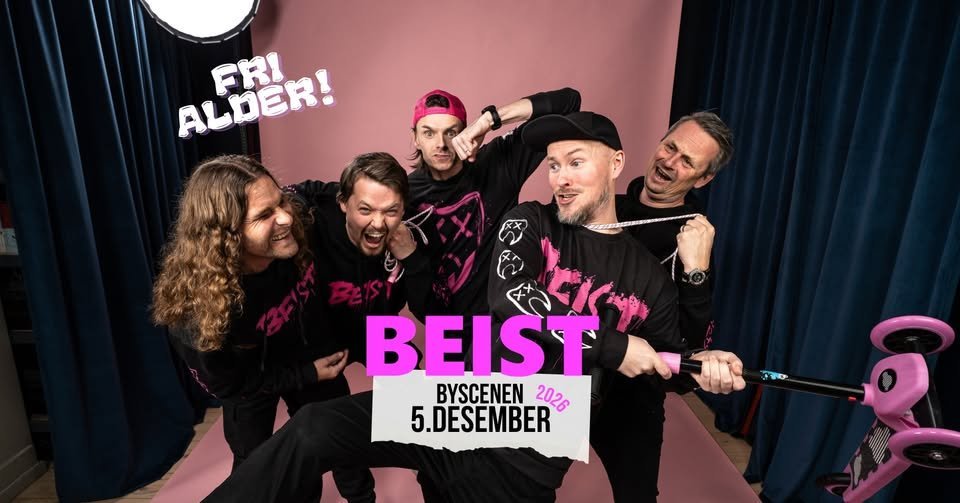 May be an image of text that says 'ALDER! FIER FRI BEIST BYSCENEN 2026 5.DESEMBER'