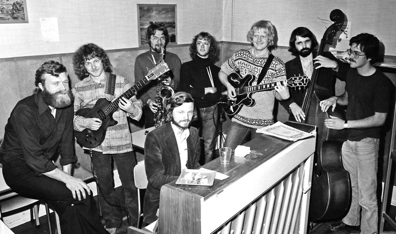 Jazzlinja i trondheim  i 1979, John Pål Inderberg til venstre. Foto: Terje Mosnes.
