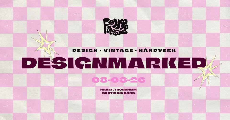 May be a doodle of text that says 'នន្វ DESIGN DESIGN-VINTAGE-HANDVERI VINTAGE HANDVERK DESIGNMARKED DESIGNM 08-03.26 HAVET.TRONDHEIM HAVET. TRONDHEIM GRATIS GRATISINNGANG INNGANG'