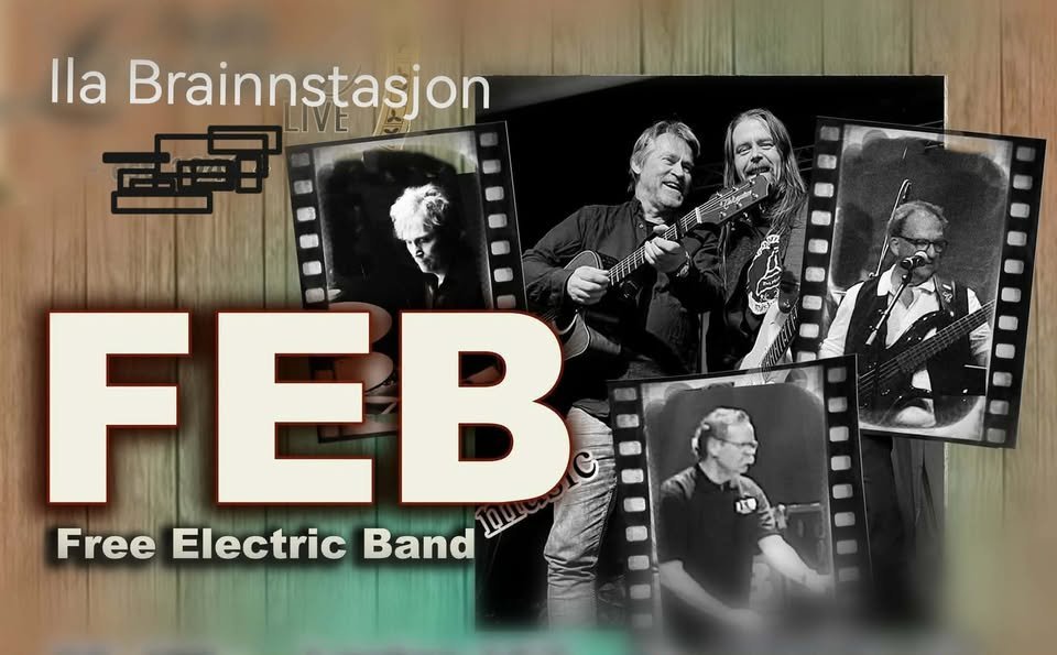May be an image of saxophone and text that says "Ila Brainnstasjon Brainnst LIVE FEB 5 Free Electric Band L"