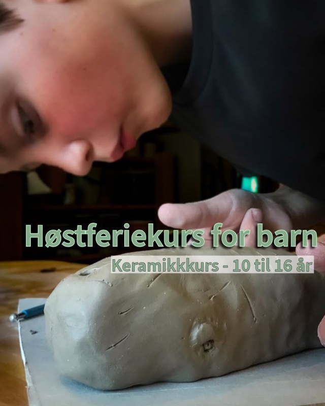 May be an image of text that says 'Hostferiekurs for barn Keramikkkurs - 10 til 10til16å Keramikkkurs-10til16 16 16år år'