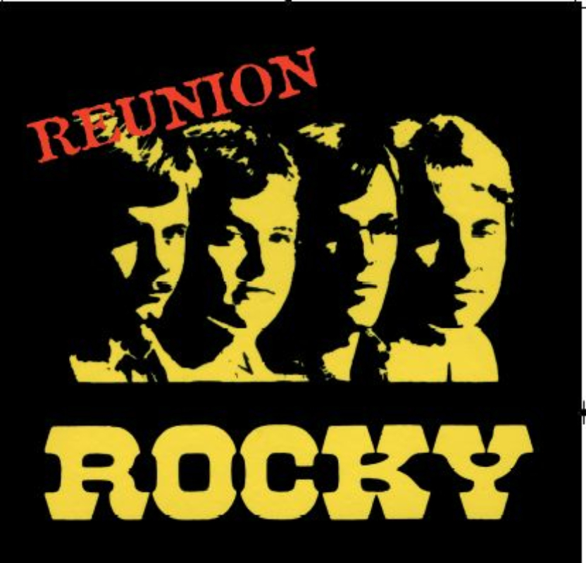 May be an image of text that says 'REUNION ROCKY'