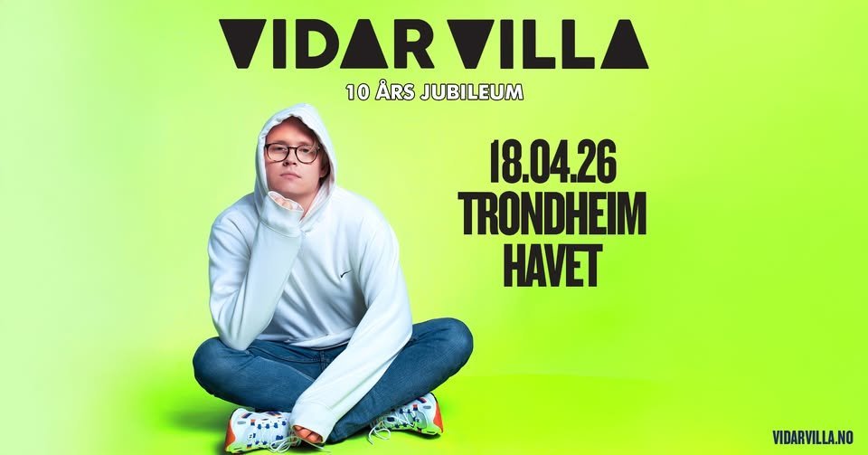May be an image of text that says 'VIDAR VIDARVILLA VILLA 10 10ARS ARS JUBILEUM 18.04.26 TRONDHEIM HAVET VIDARVILLA.NO'