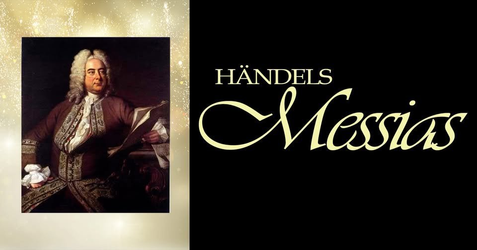Bilde av kompinisten Händel med påskrift "Händels Messias"
