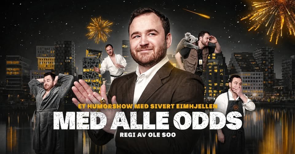 May be an image of text that says '2 t ET HUMORSHOW MED SIVERT EIMHJELLEN MED MEDALLEODDS LEODDS REGI Αν OLE REGIAVOLESOO soo'
