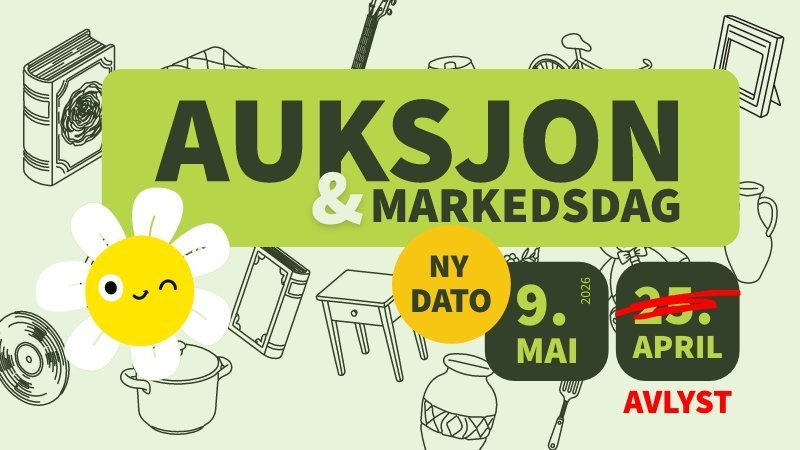 AVLYST! FLYTTES TIL 9. MAI! BrukOm auksjon og markedsdag 