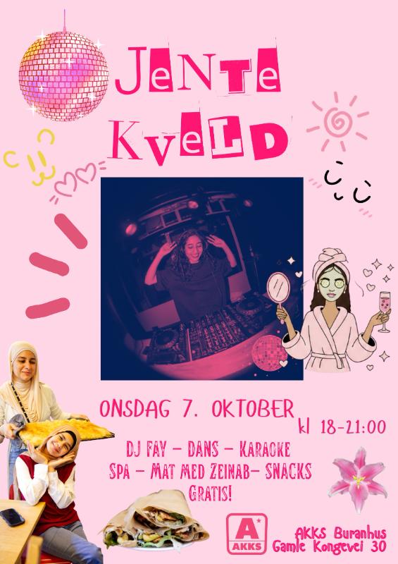Bli med på jentekveld med DJ, dans og musikk!