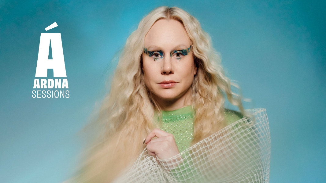 May be an image of 1 person, blonde hair and text that says 'Á ARDNA SESSIONS'