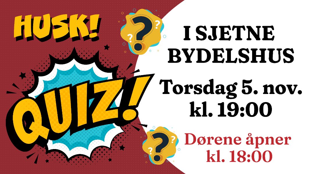 Quiz i Sjetne Bydelshus - 5. November 2026