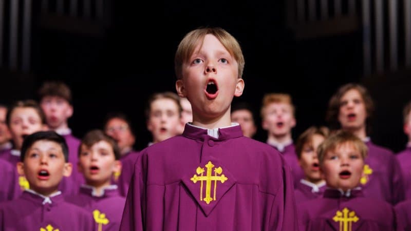 Choir boys singing in Nidaros cathedral