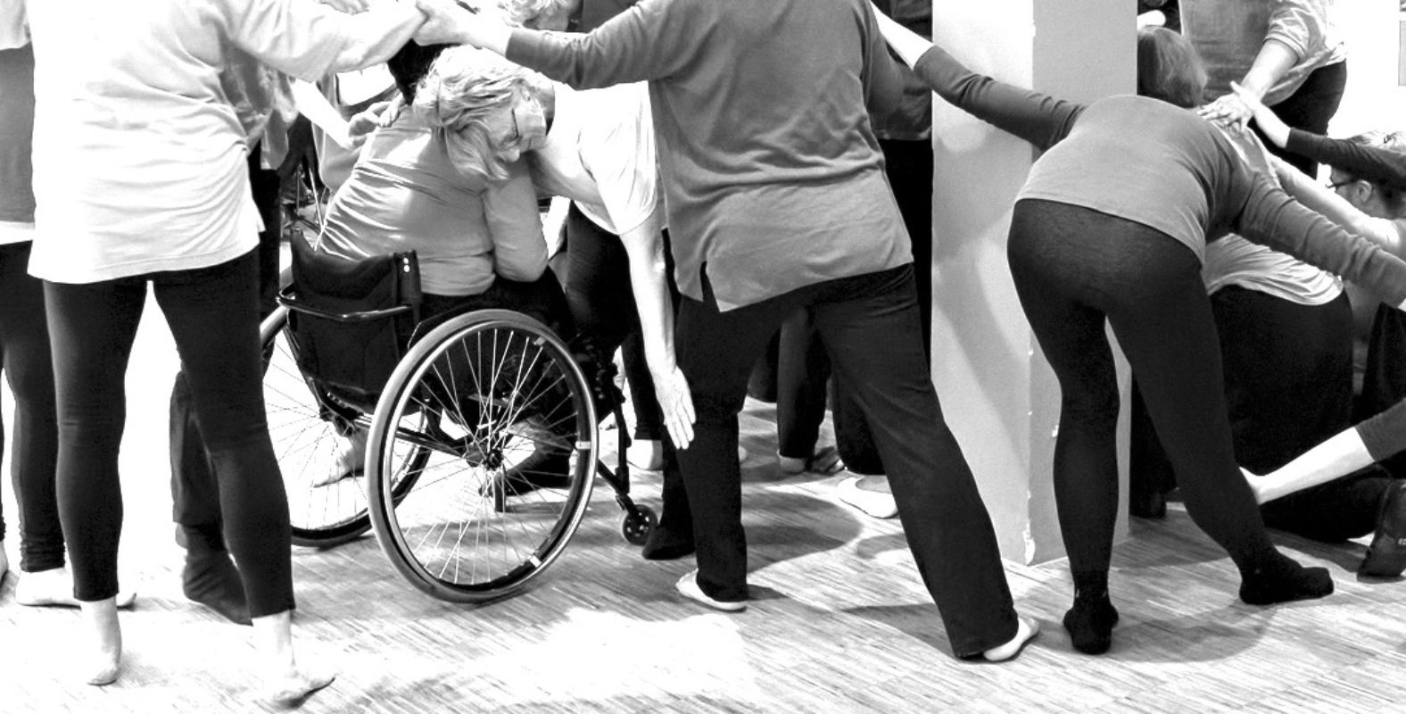 May be a black-and-white image of 3 people and people practicing yoga