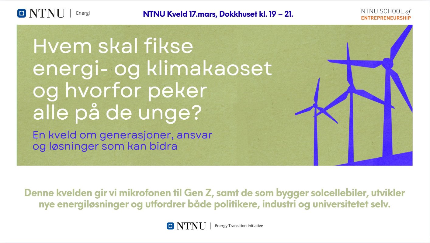 Plakat med tekst og vindmøller på 