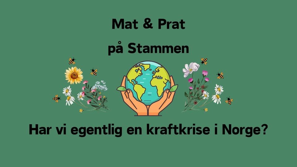 May be an image of ‎text that says '‎Mat & Prat pả Stammen ککه Har vi egentlig en kraftkrise i Norge?‎'‎