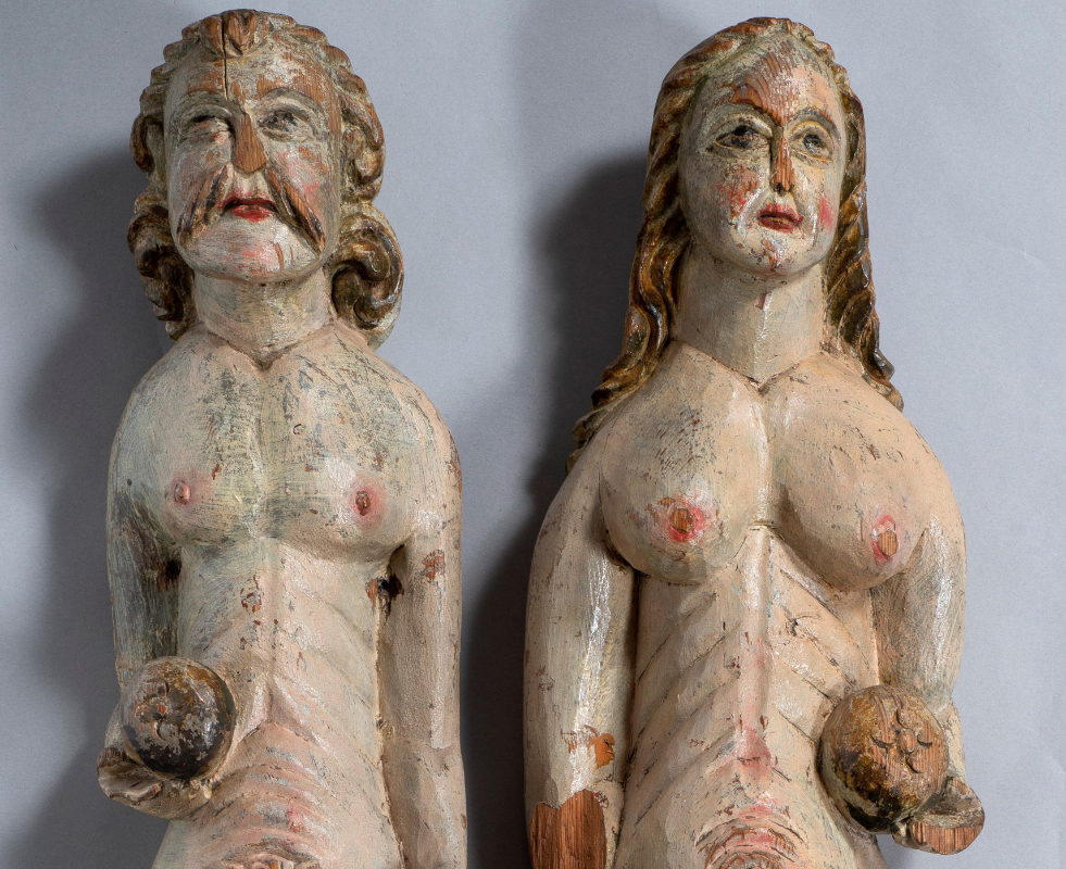 Adam og Eva. Foto: Åge Hojem, NTNU Vitenskapsmuseet