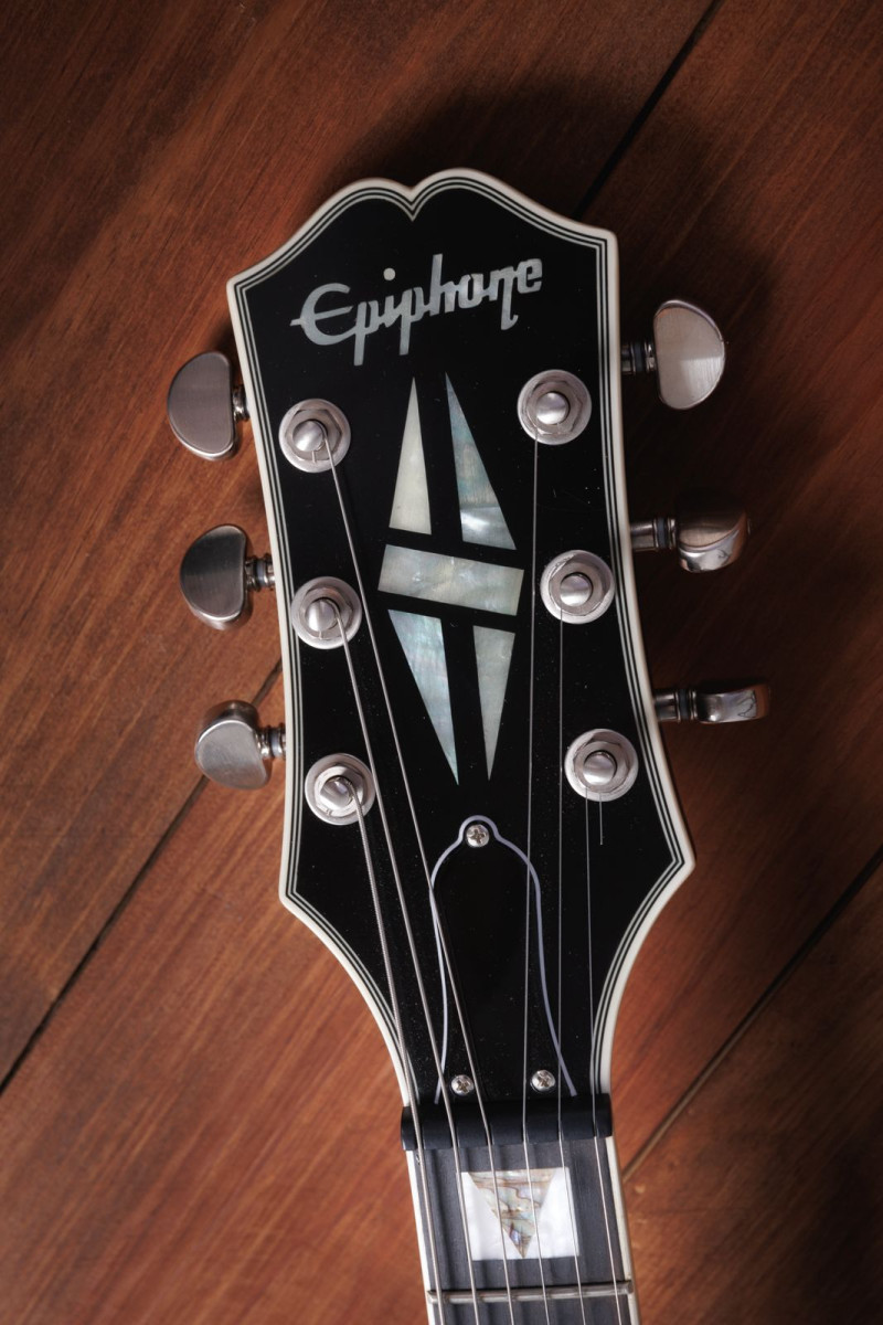 EPIPHONE LES PAUL CUSTOM PROPHECY AGED JET BLACK DIAPASON DE ÉBANO + PICKUPS ACTIVOS GIBSON - foto 3