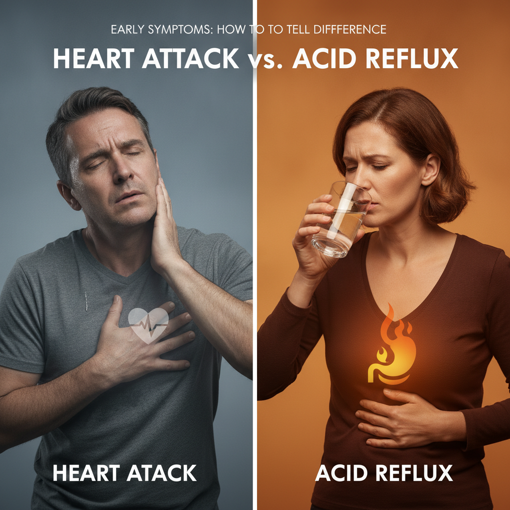 Early Symptoms of Heart Attack vs. Acid Reflux: How to Tell the Difference
