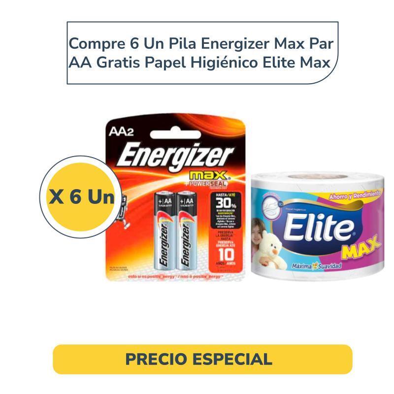 Compre 6 Un Pila Energizer Max Par AA Gratis Papel Higiénico Elite Max