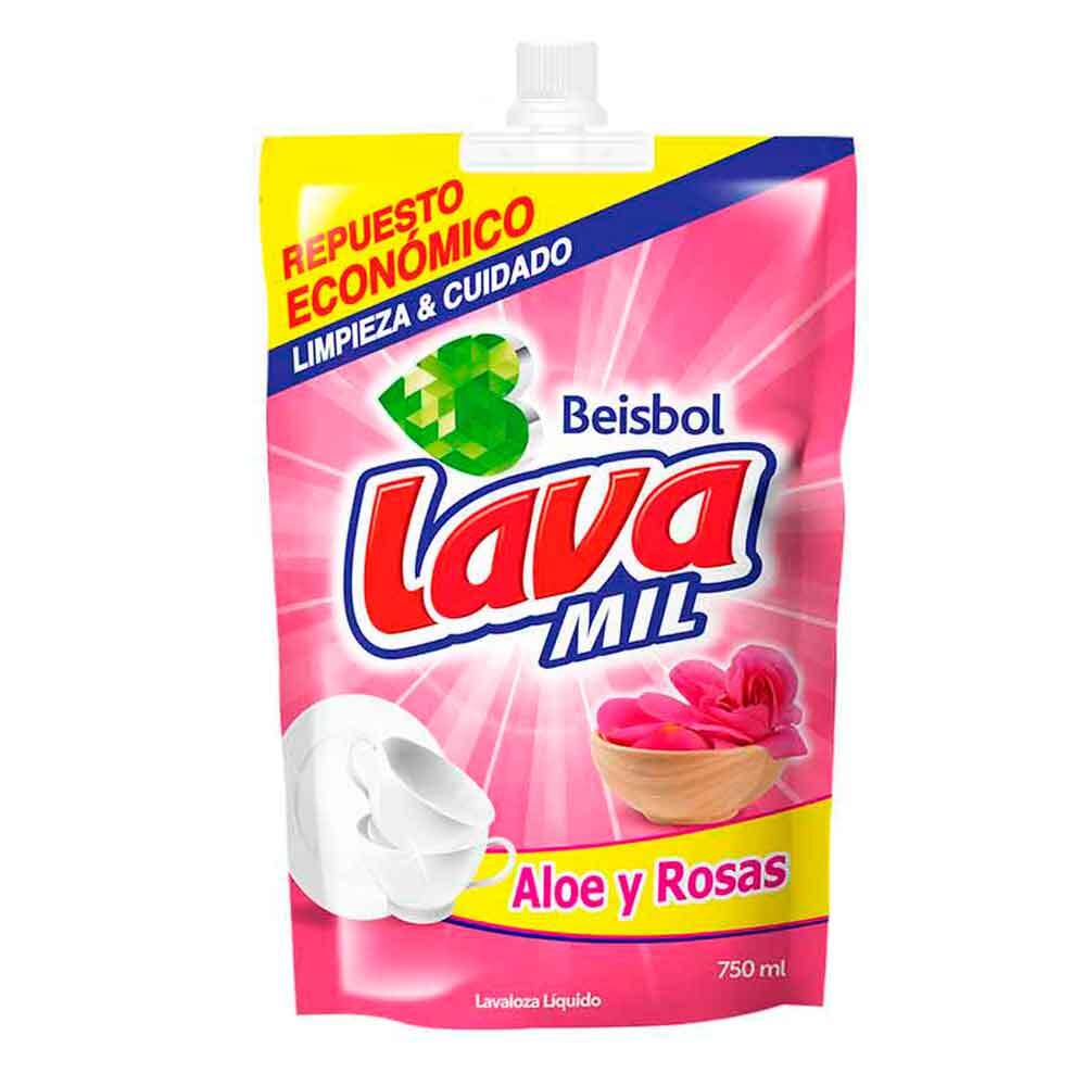 Lavaplatos Lavamil Líquido Aloe & Rosas Doypack x 750 ml