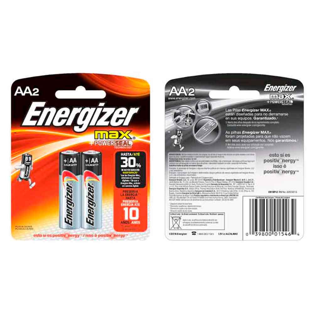 Pila Energizer AA Tarjeta X 5 Un