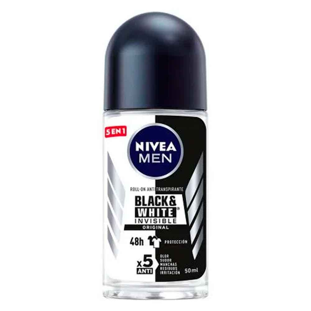 Desodorante Nivea Men Black & White Invisible Roll On x 50 ml