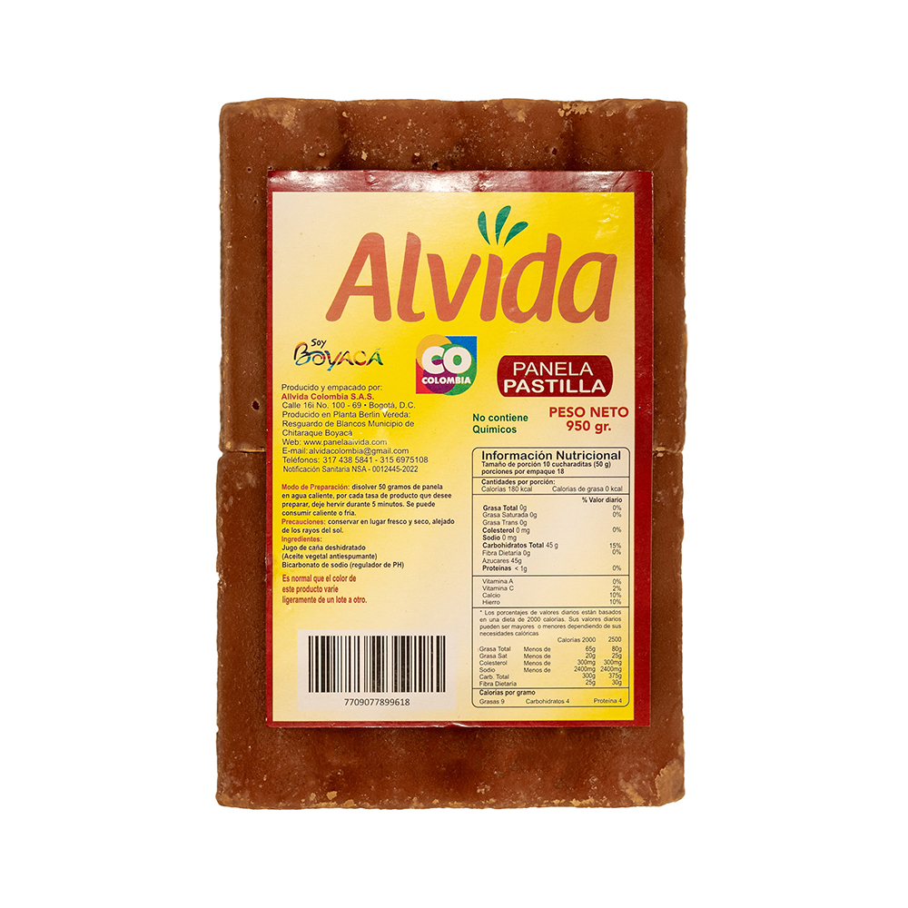 Panela Alvida Pastilla x 950 gr