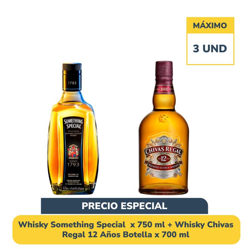 Whisky Something Special x 750 ml + Whisky Chivas 12 x 700 ml Precio Especial