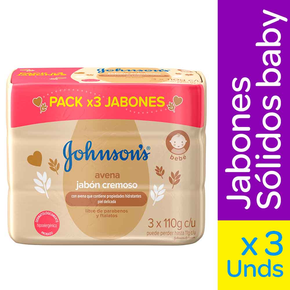 Jabón Johnsons Baby Avena Display x 3 Undsx 110 gr