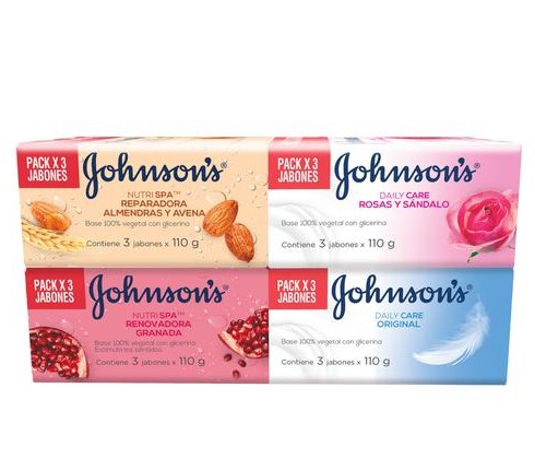 Jabón Johnson's Body Pack Surtido x 12 Un x 110 gr