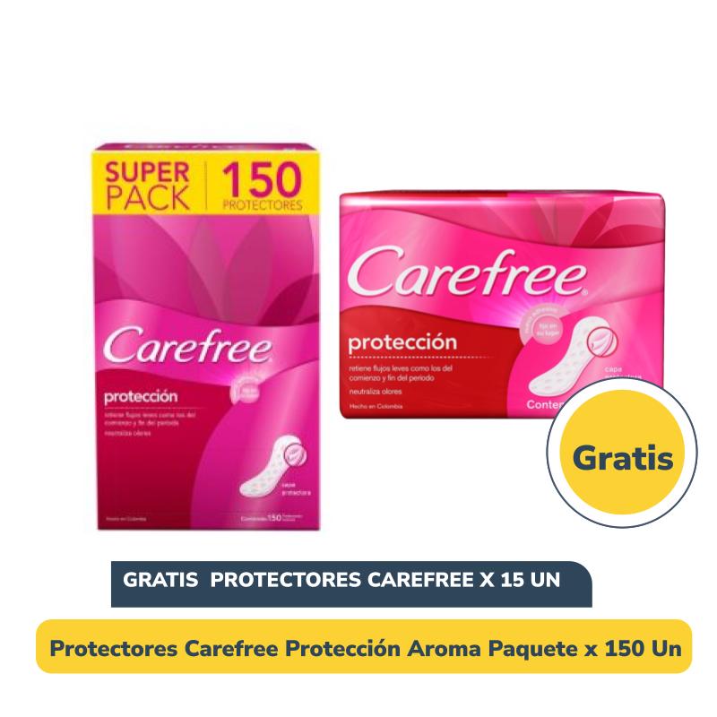 Compra Protectores Carefree Protección Aroma Paquete x 150 Un Gratis Protectores Carefree Protección Aroma Paquete x 15 Un