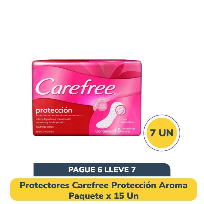 Pague 6 Lleve 7 Protectores Carefree Protección Aroma Paquete x 15 Un
